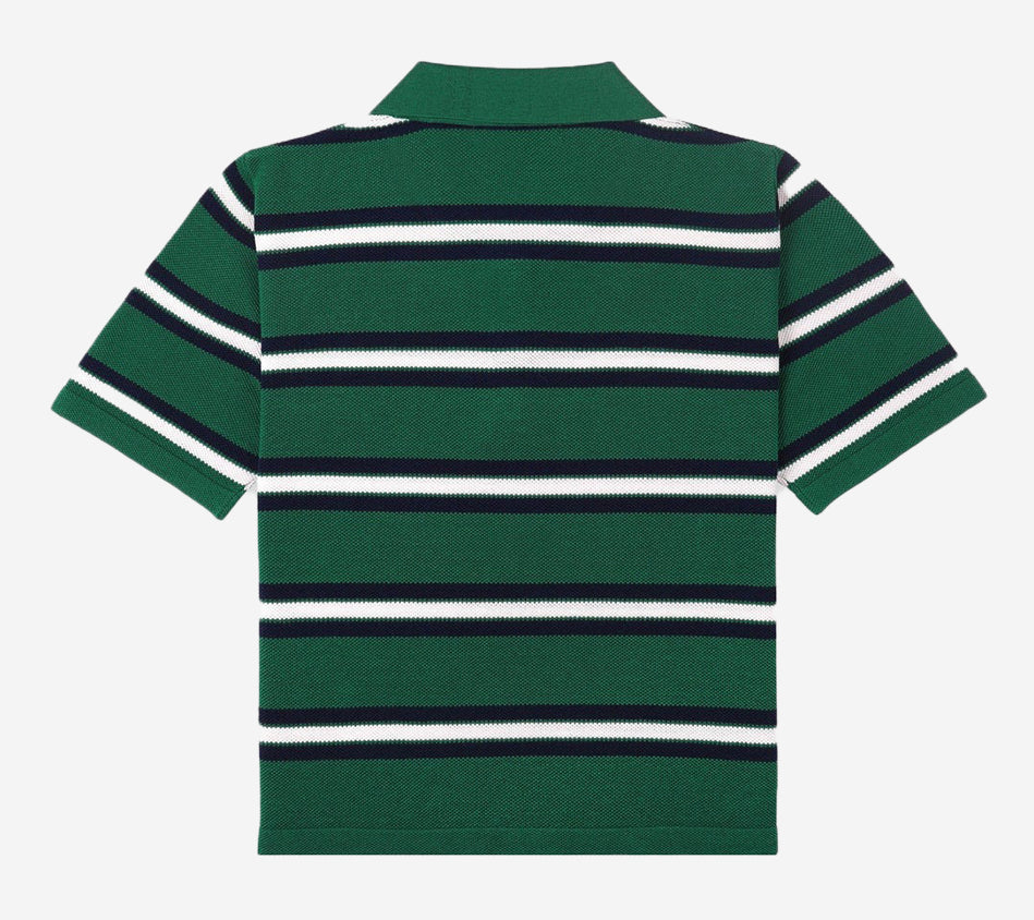SPR-SERIF LOGO SILK PIQUE CROPPED POLO