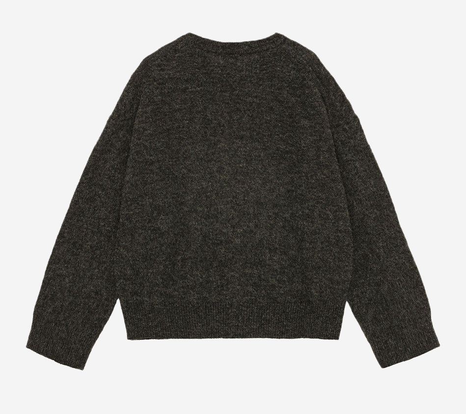 GAN-FINE BRUSHED ALPACA BANANA OVERSIZED O-NECK