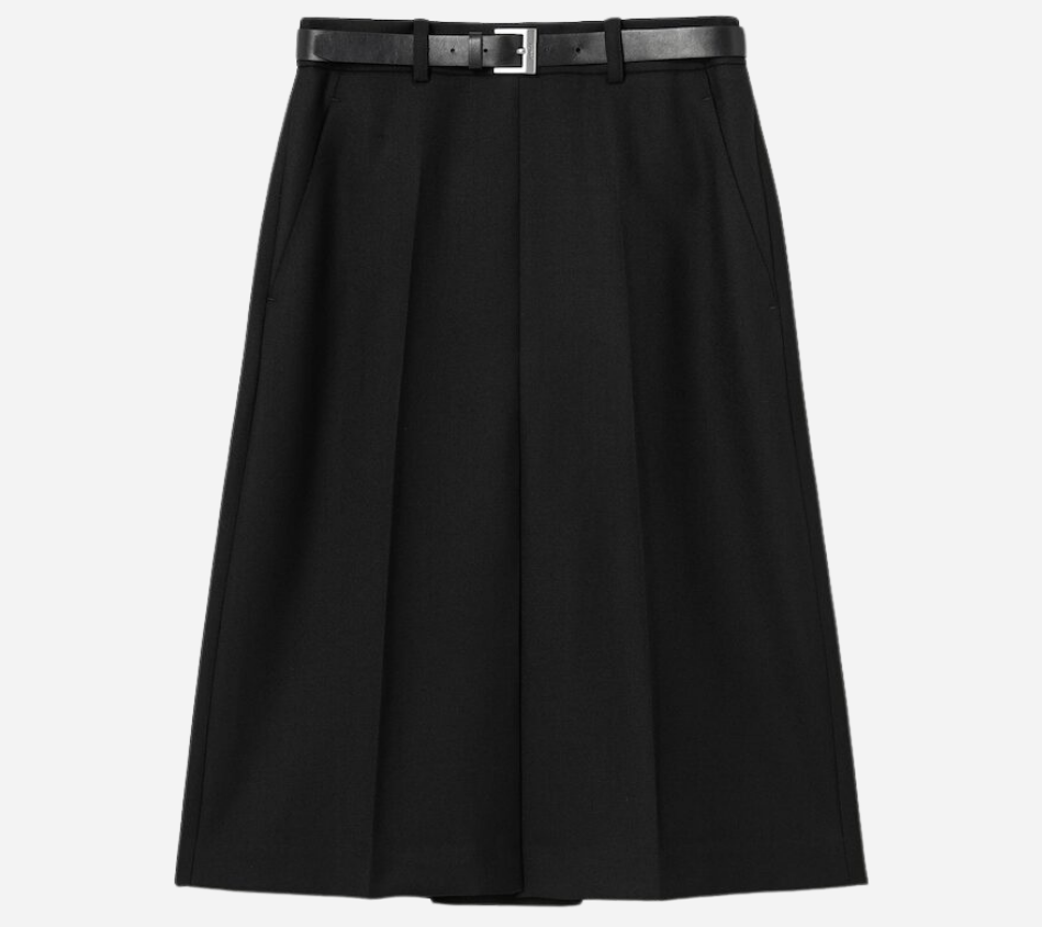 JUN-BELTED SLIT SKIRT