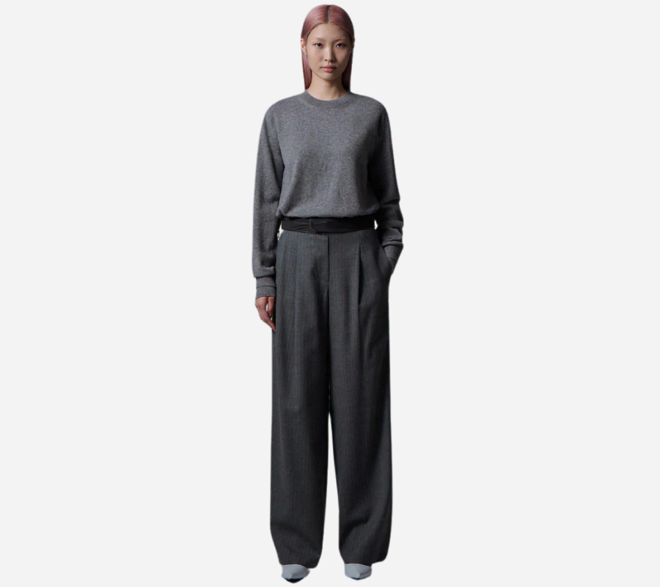 JUN-CASHMERE BLENDED BASIC ROUND PULLOVER