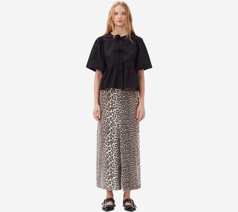 GAN-COTTON POPLIN PEPLUM BLOUSE