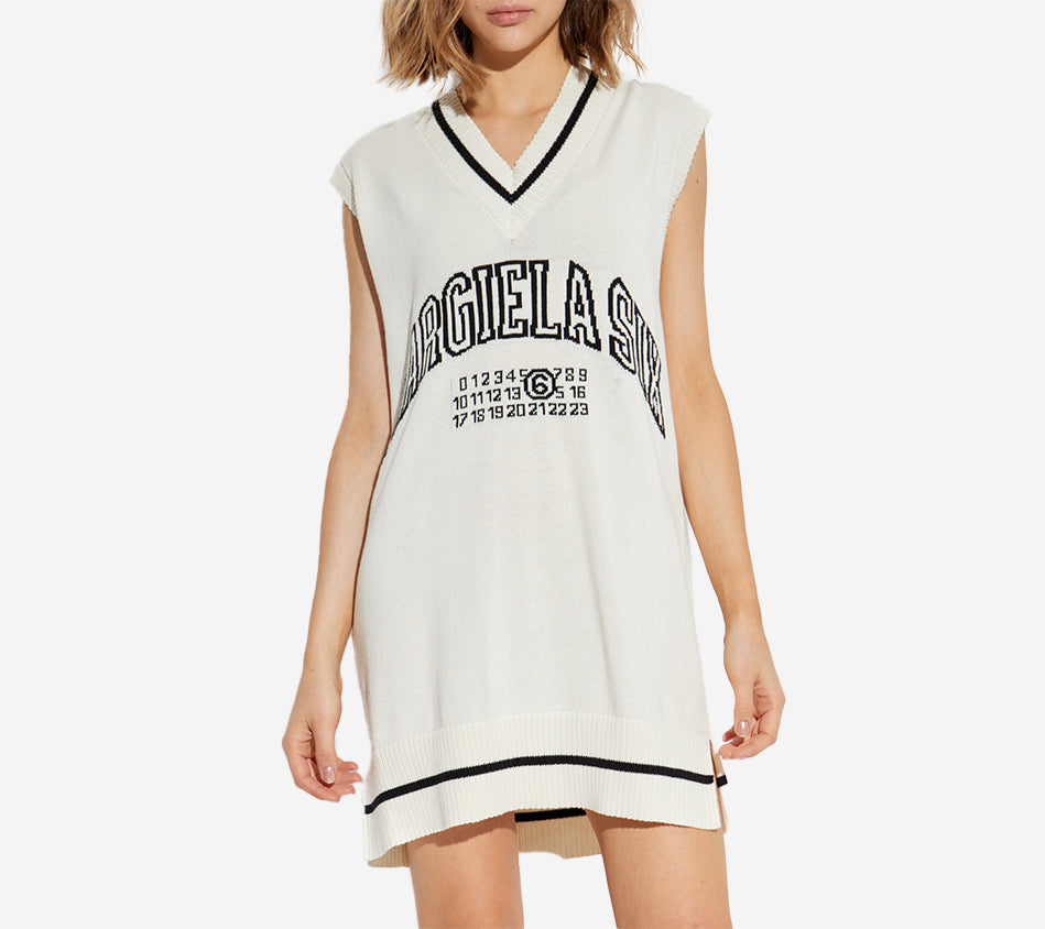 MM6-SLVLESS KNIT MINI DRESS