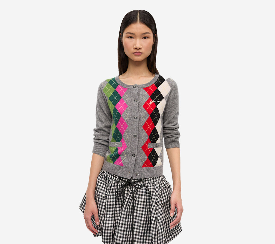 GAN-CASHMERE WOOL MIX CARDIGAN