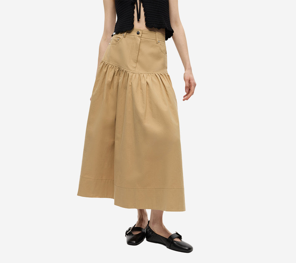 GAN-CLASSIC SUMMER SUITING LONG SKIRT