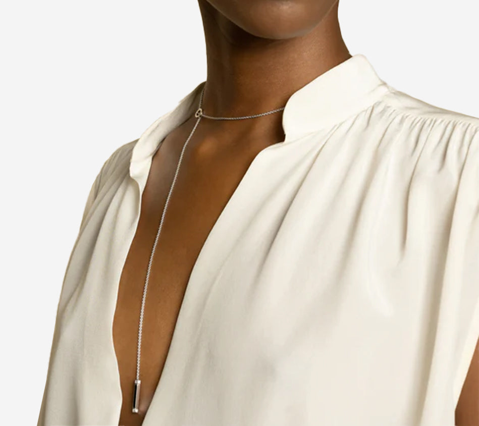 BRT-NECKLACE LARIAT LINEA FINE (WHITE) Serial n. AAB38667 Gold Net Weight 5,38 g