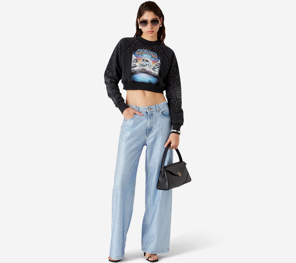 CSB-LA PREMONITION HOTFIX PRINTED CROPPED SWEATSHIRT
