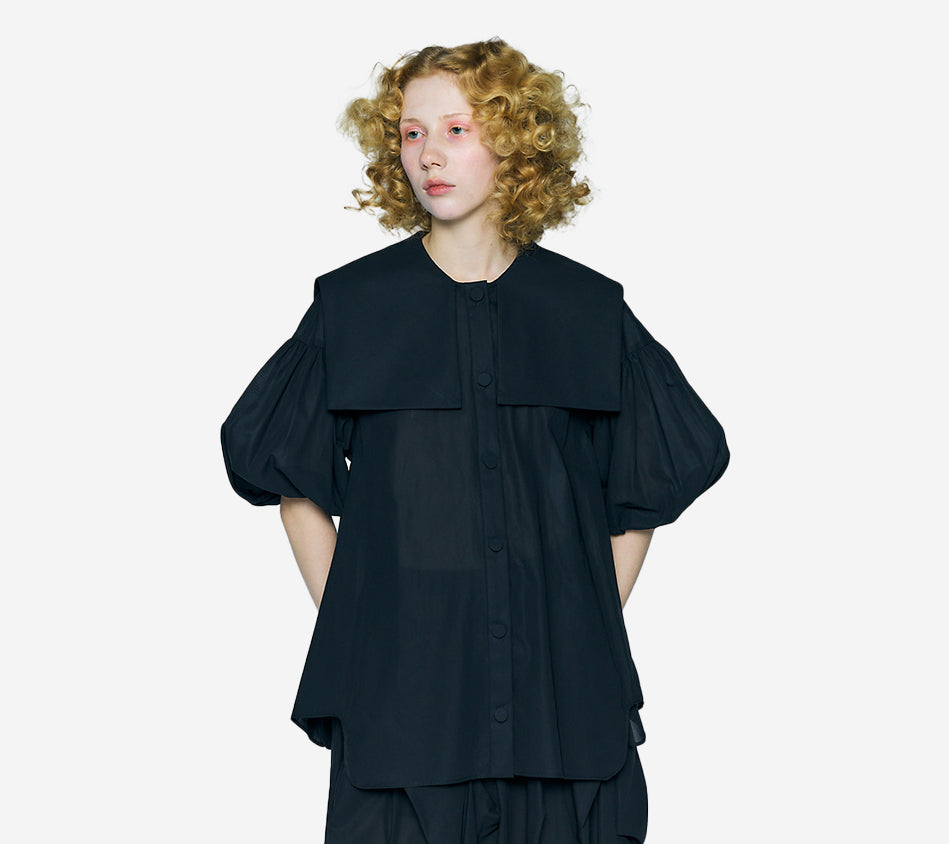 ENF-SAILOR COLLAR VOLUME BLOUSE