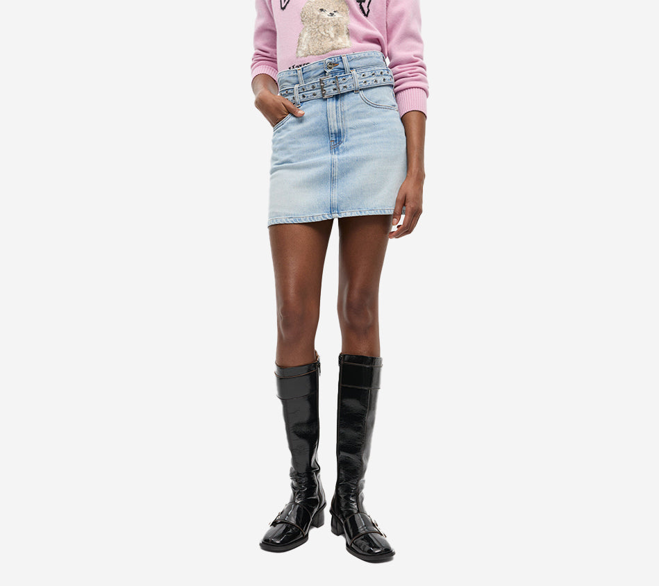GAN-SOFT RIGID DENIM MINI SKIRT