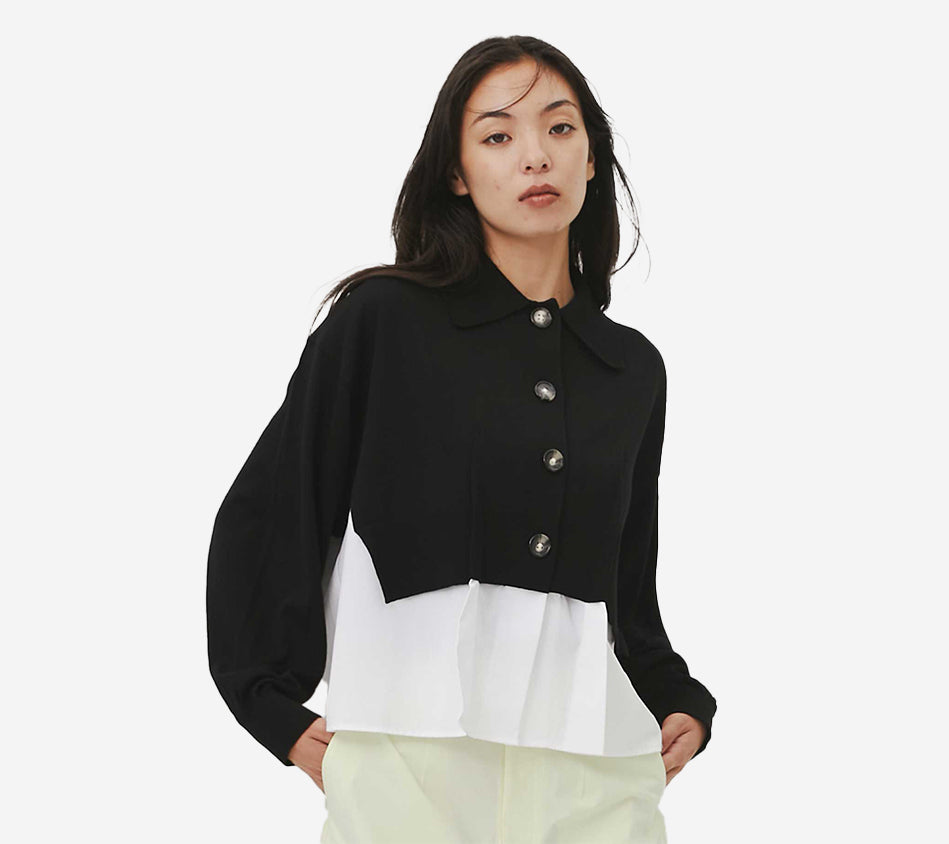 ENF-LAYERED KNIT CARDIGAN