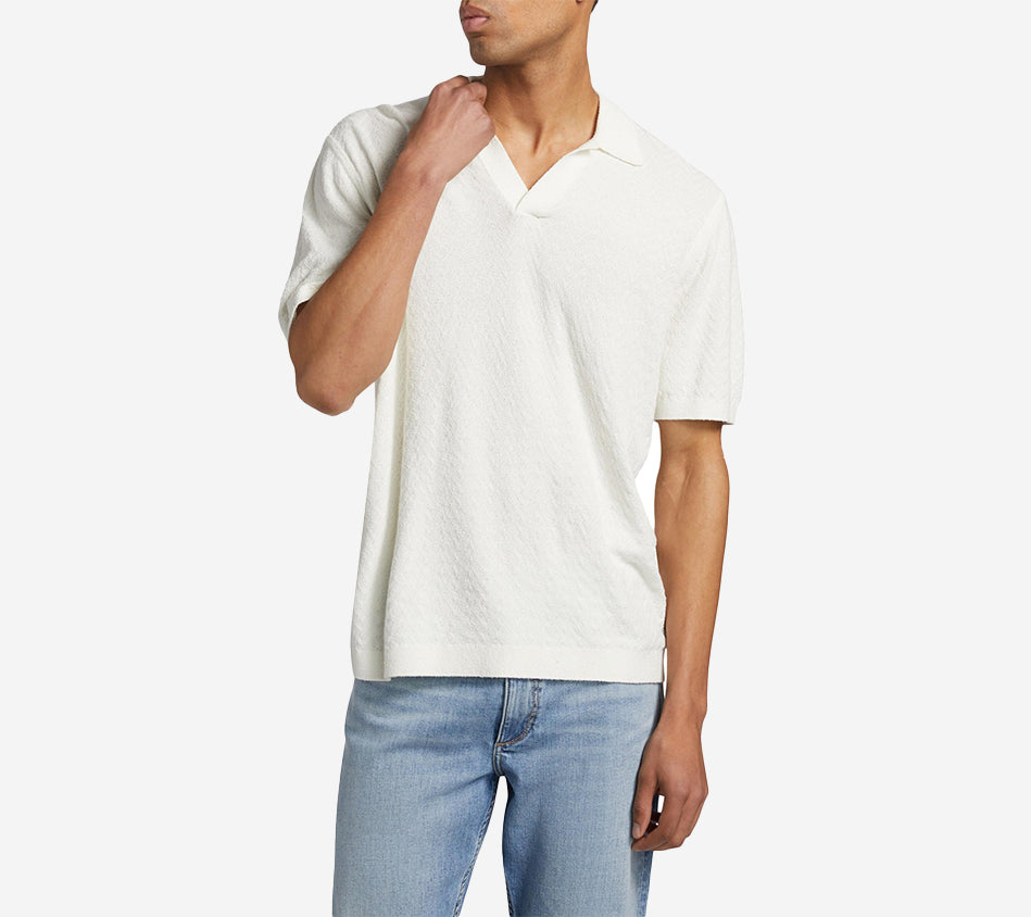 RNB-ZUMA TOWELING HERRINGBONE JOHNNY POLO