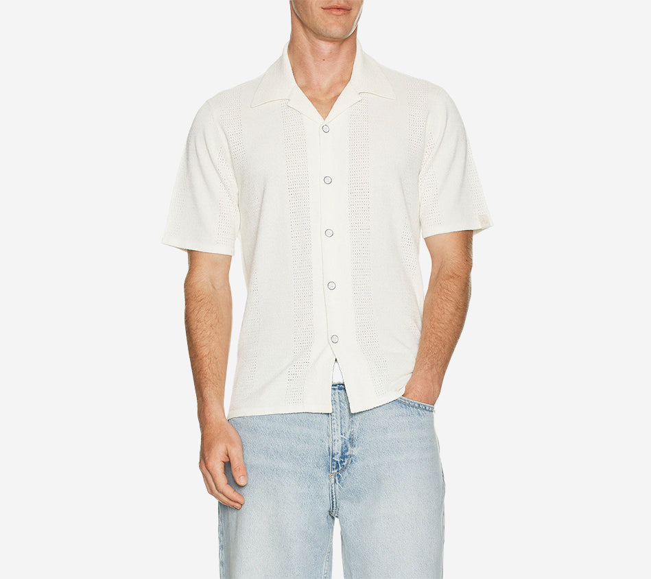 RNB-ZUMA TOWELING HERRINGBONE JOHNNY POLO