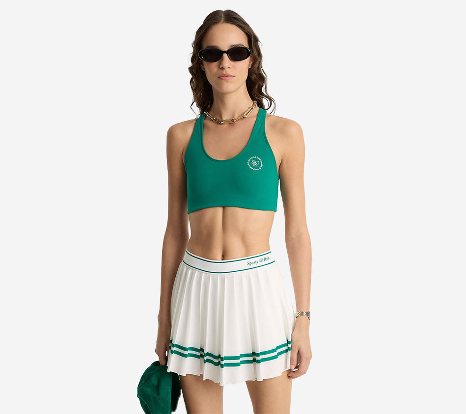 SPR-ITALIC LOGO PLEATED SKIRT