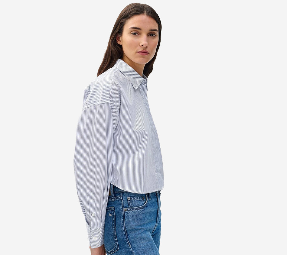 RNB-MARIN CROPPED STRIPED SHIRT