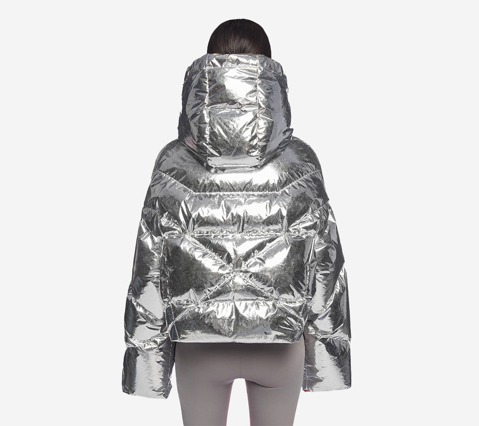 KRJ-CROP ICONIC MILANO IN SILVER MIRROR