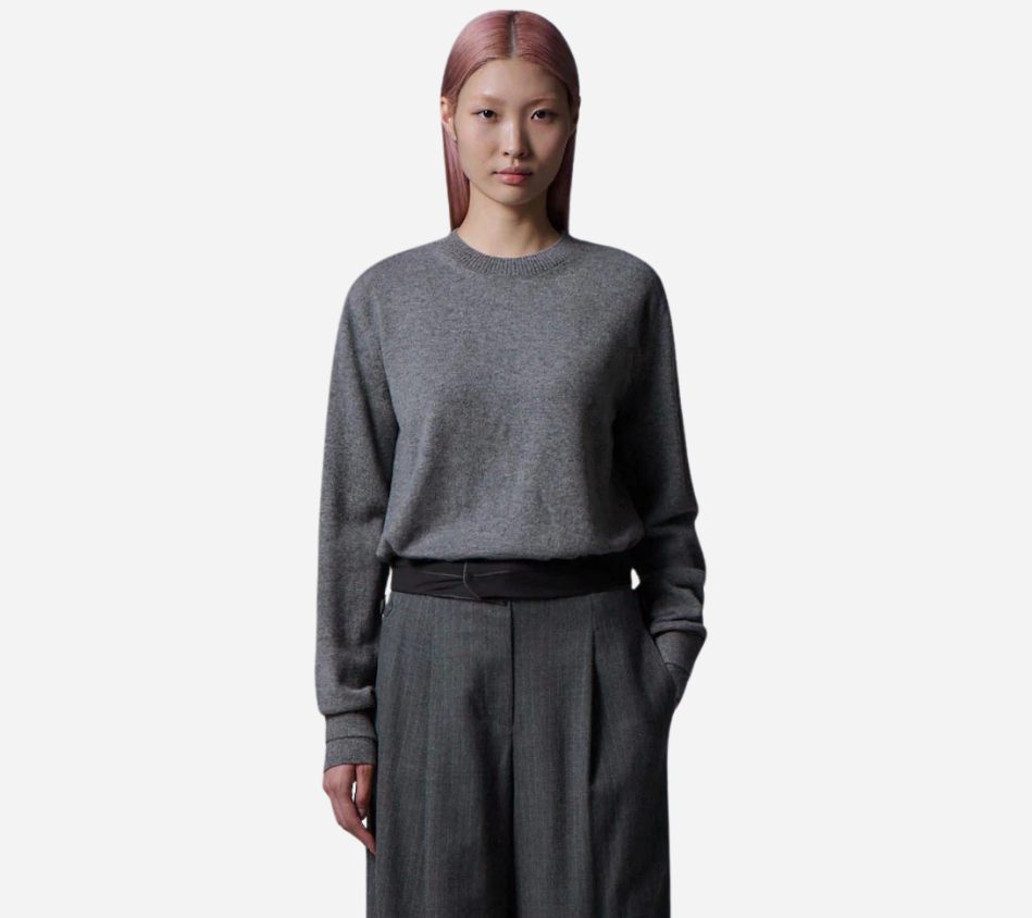 JUN-CASHMERE BLENDED BASIC ROUND PULLOVER