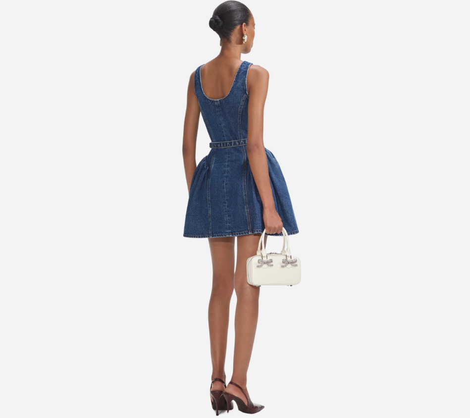 SFP-FLARED DENIM MINI DRESS