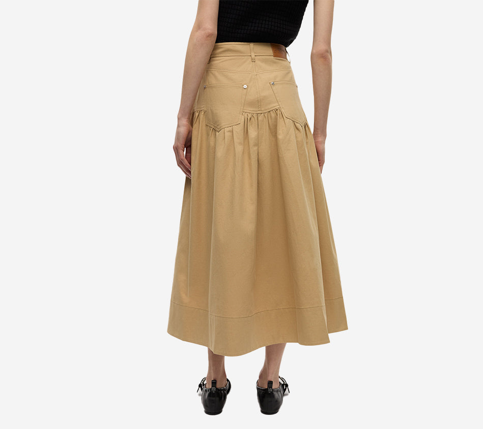 GAN-CLASSIC SUMMER SUITING LONG SKIRT