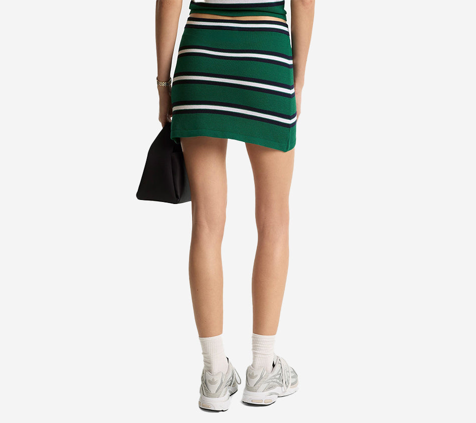 SPR-SERIF LOGO SILK PIQUE ALINE SKIRT