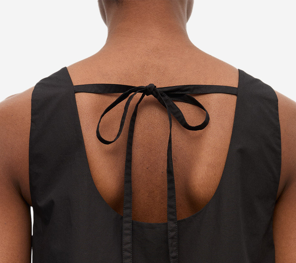 GAN-COTTON POPLIN U-NECK MINI DRESS