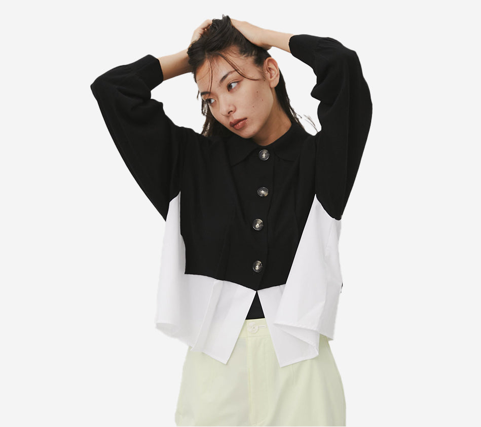 ENF-LAYERED KNIT CARDIGAN