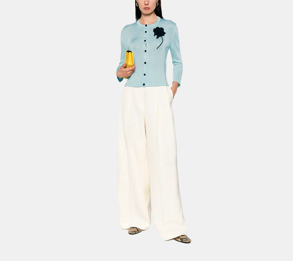 JIL-SLIGHTLY HIGH WAISTED VOLUMINOUS PLEATED PANT WITH METAL ZIP CLOSURE. BELT LOOPS, SIDE SEAM AND BACK WELT POCKETS. LOW CROTCH