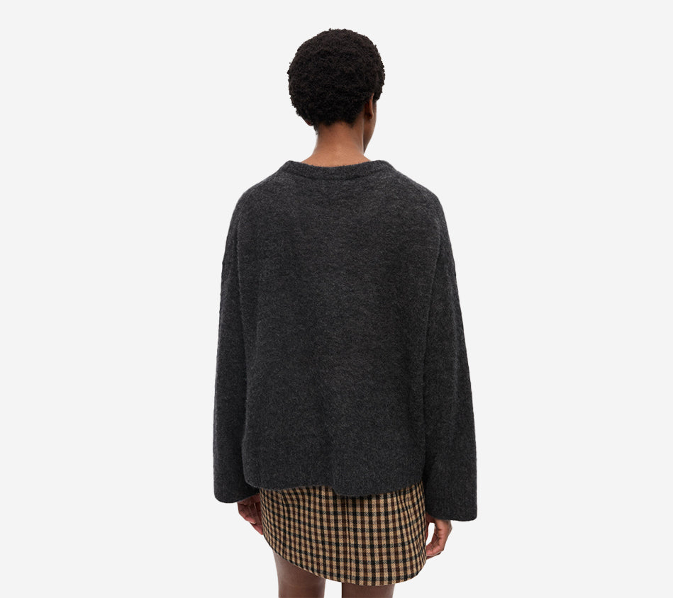 GAN-FINE BRUSHED ALPACA BANANA OVERSIZED O-NECK