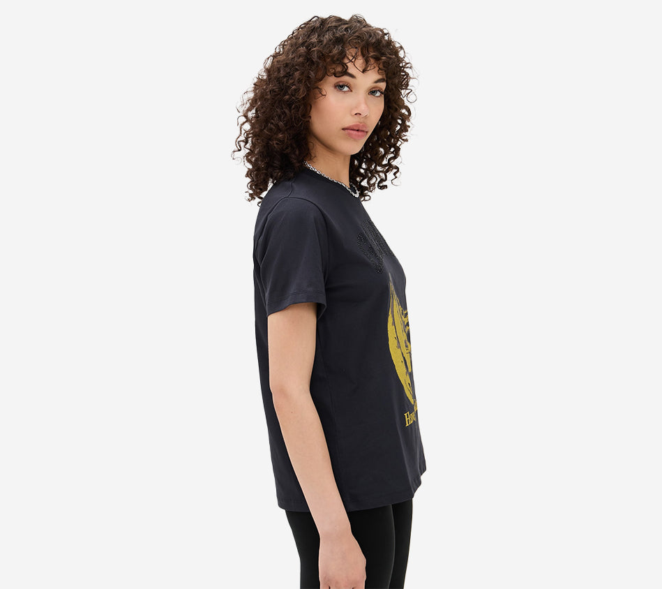 GAN-BASIC COTTON JERSEY BANANA RELAXED T-SHIRT