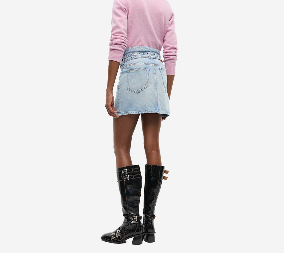 GAN-SOFT RIGID DENIM MINI SKIRT
