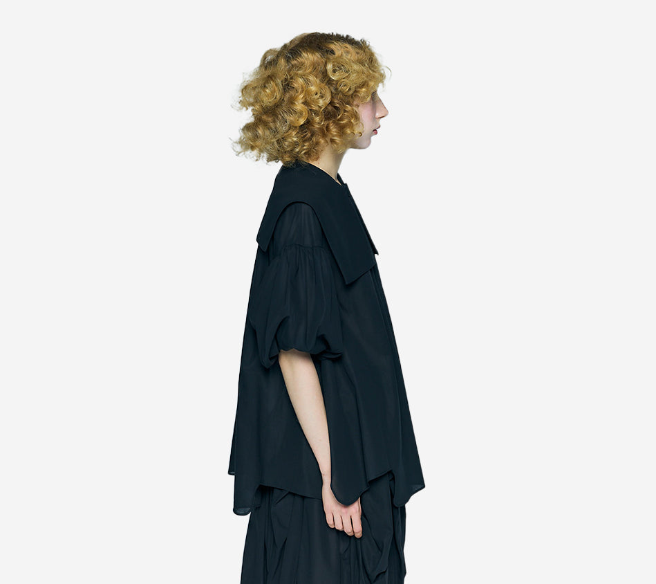 ENF-SAILOR COLLAR VOLUME BLOUSE
