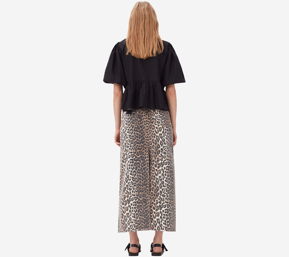 GAN-COTTON POPLIN PEPLUM BLOUSE