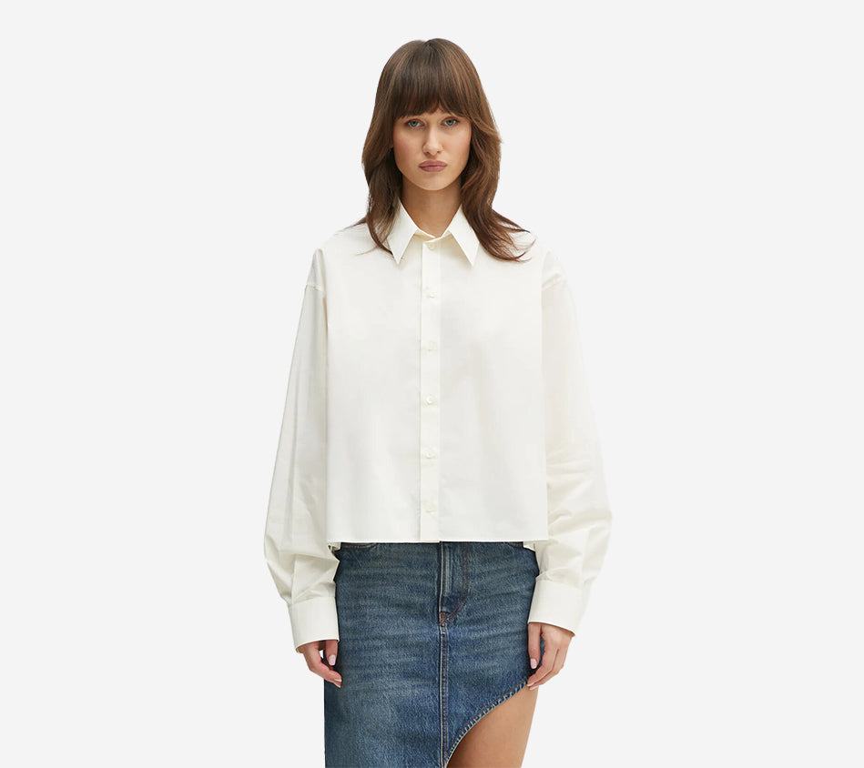 MM6-CROPPED SHIRT