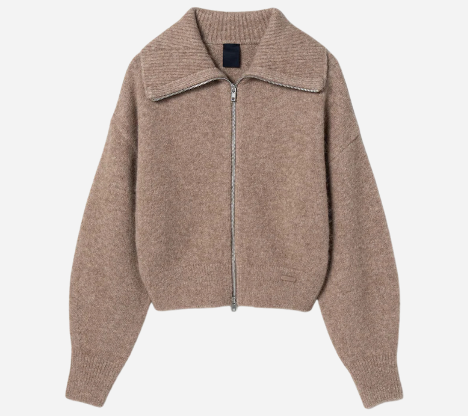 JUN-[ESSENTIAL] HAIRY HIGHT NECK CARDIGAN