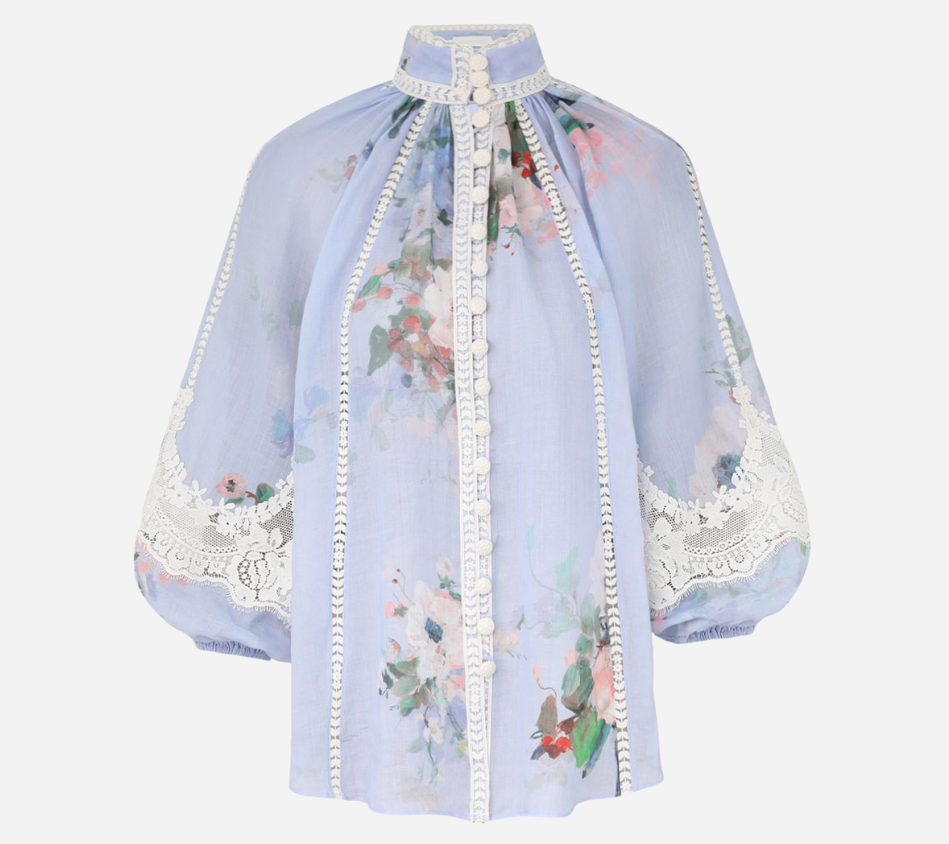 ZIM-EVERLEY LACE TRIM BLOUSE