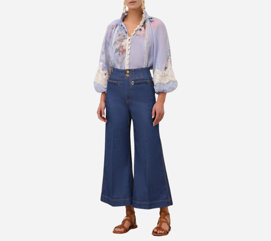 ZIM-EVERLEY LACE TRIM BLOUSE