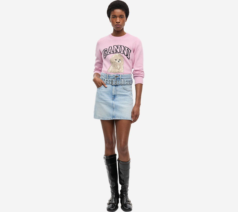 GAN-SOFT RIGID DENIM MINI SKIRT