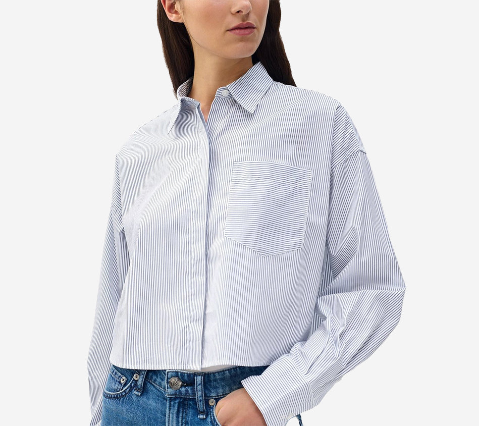 RNB-MARIN CROPPED STRIPED SHIRT