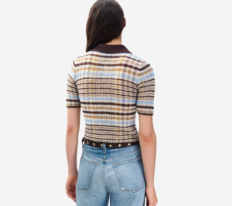 RNB-LEVA SS ZIP POLO SWEATER