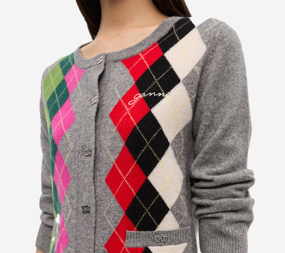 GAN-CASHMERE WOOL MIX CARDIGAN