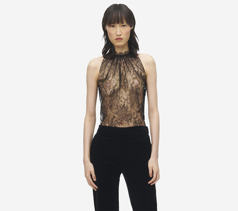 AMQ-HALTER LACE TOP