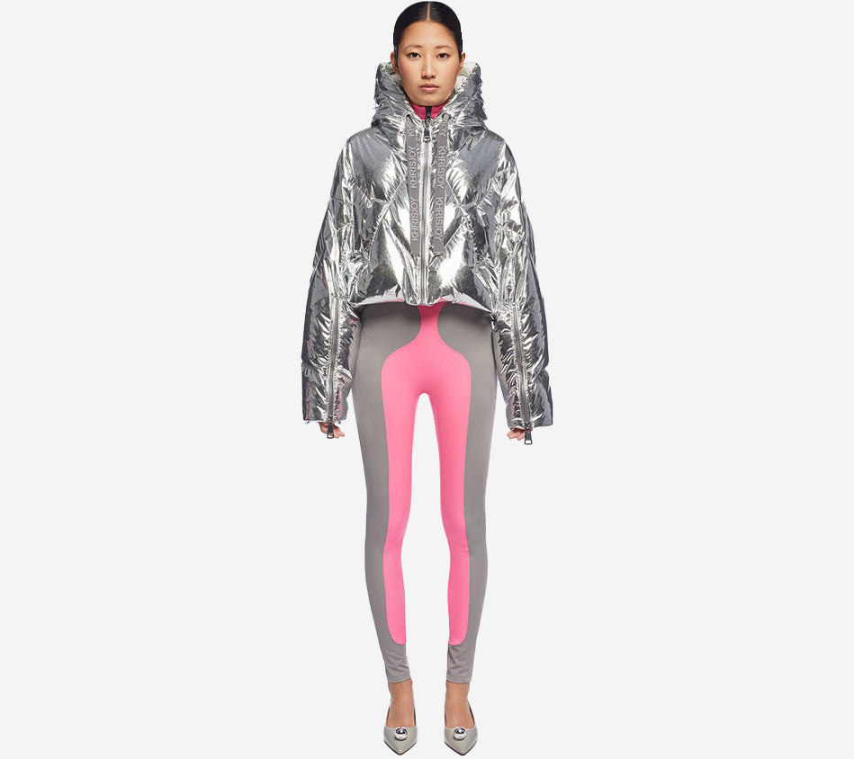 KRJ-CROP ICONIC MILANO IN SILVER MIRROR