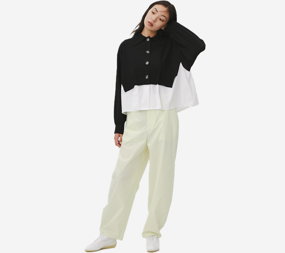 ENF-LAYERED KNIT CARDIGAN