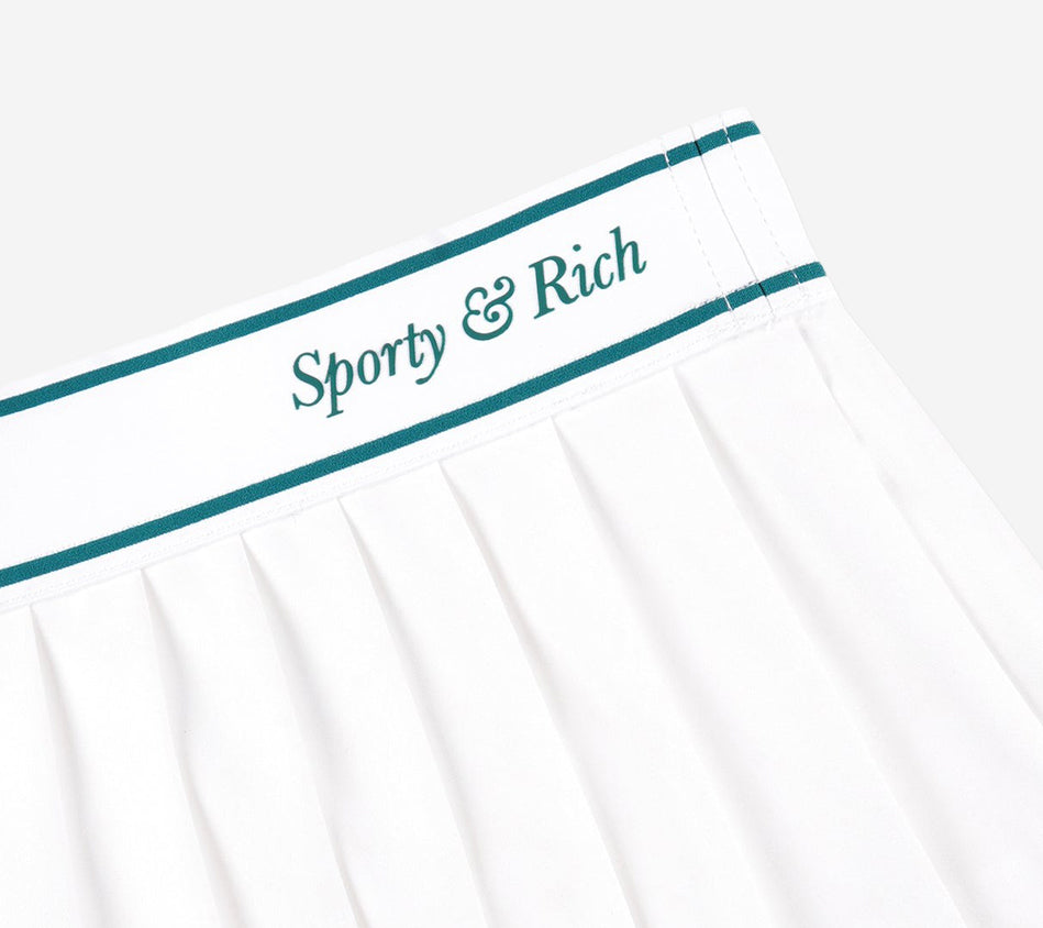SPR-ITALIC LOGO PLEATED SKIRT