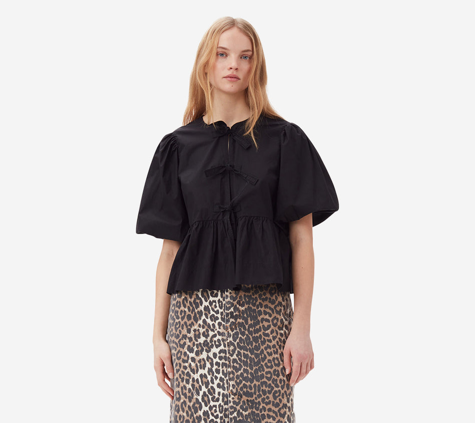 GAN-COTTON POPLIN PEPLUM BLOUSE