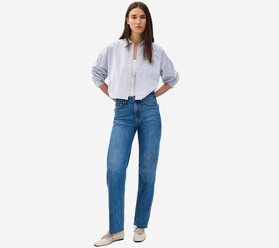 RNB-MARIN CROPPED STRIPED SHIRT