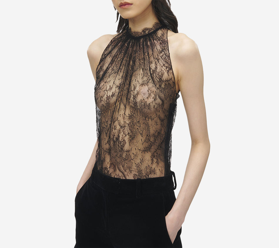 AMQ-HALTER LACE TOP