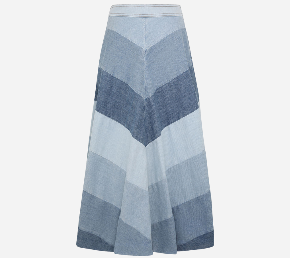 ZIM-TALLOW DENIM MIDI SKIRT