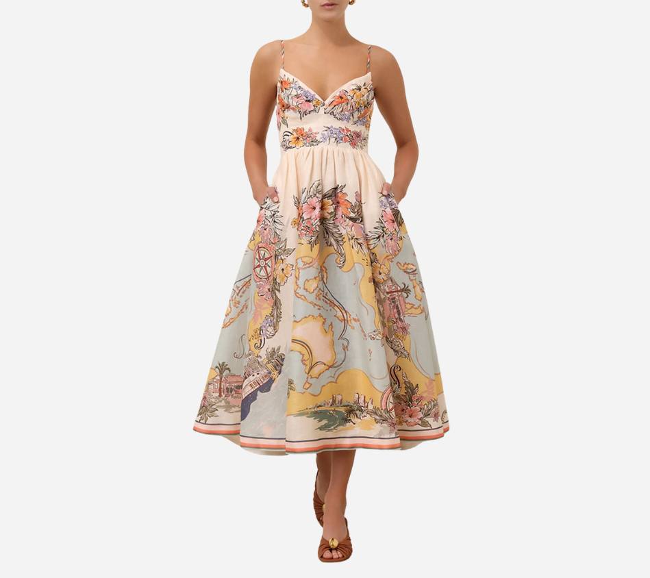 ZIM-TALLOW TUCKED BODICE DRESS