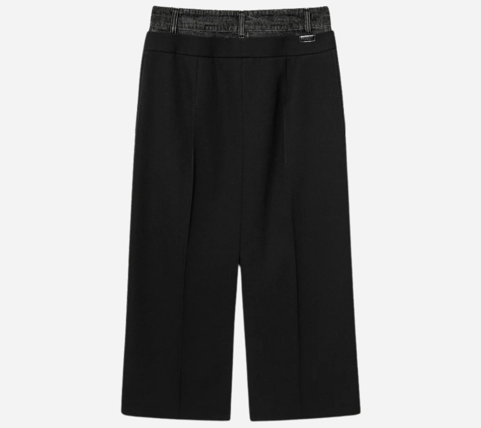 JUN-[ESSENTIAL] DOUBLE WAISTED SLIT SKIRT