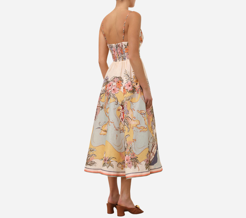 ZIM-TALLOW TUCKED BODICE DRESS