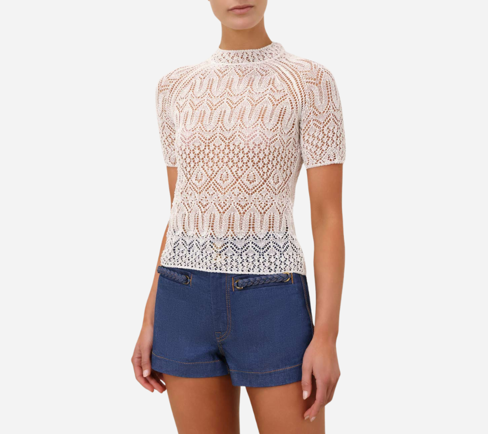 ZIM-ACACIA LACE KNIT TEE